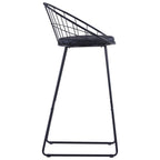 Taburete de barra de cocina 2 unidades cuero sintético negro