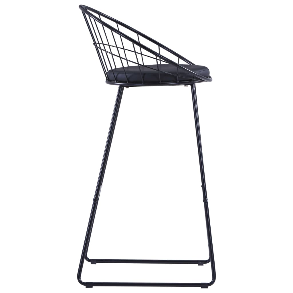 Taburete de barra de cocina 2 unidades cuero sintético negro