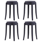 Taburetes apilables 4 unidades plástico negro