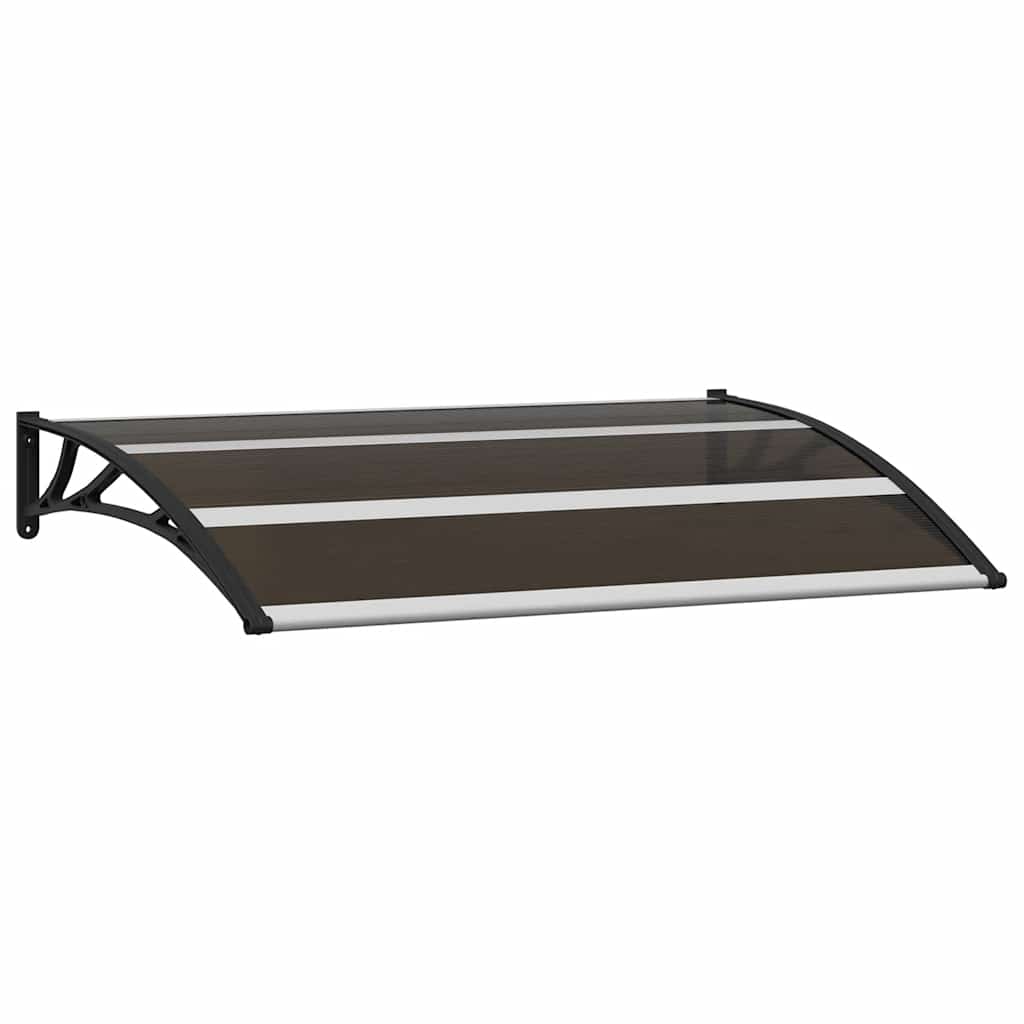 Marquesina de puerta PC negro 120x75 cm