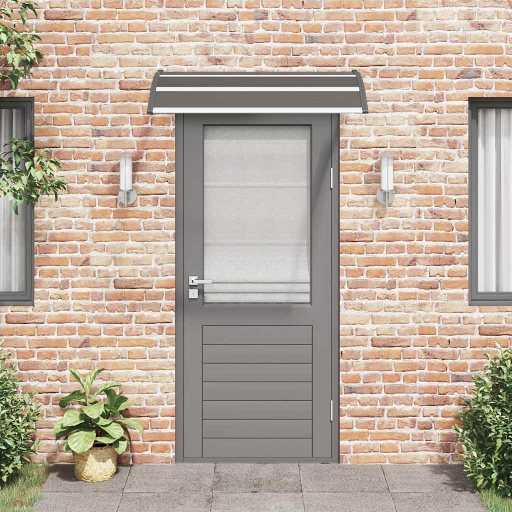 Marquesina de puerta PC negro 120x75 cm