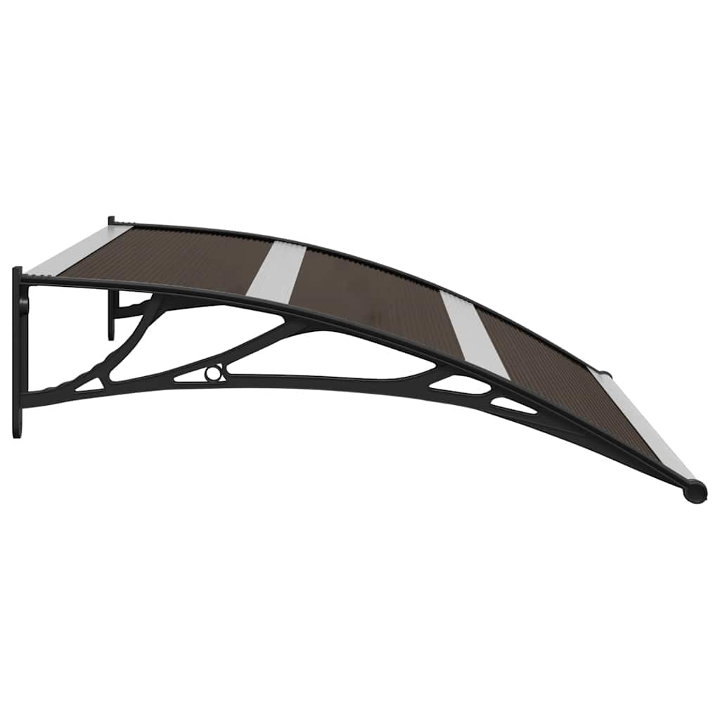 Marquesina de puerta PC negro 120x75 cm