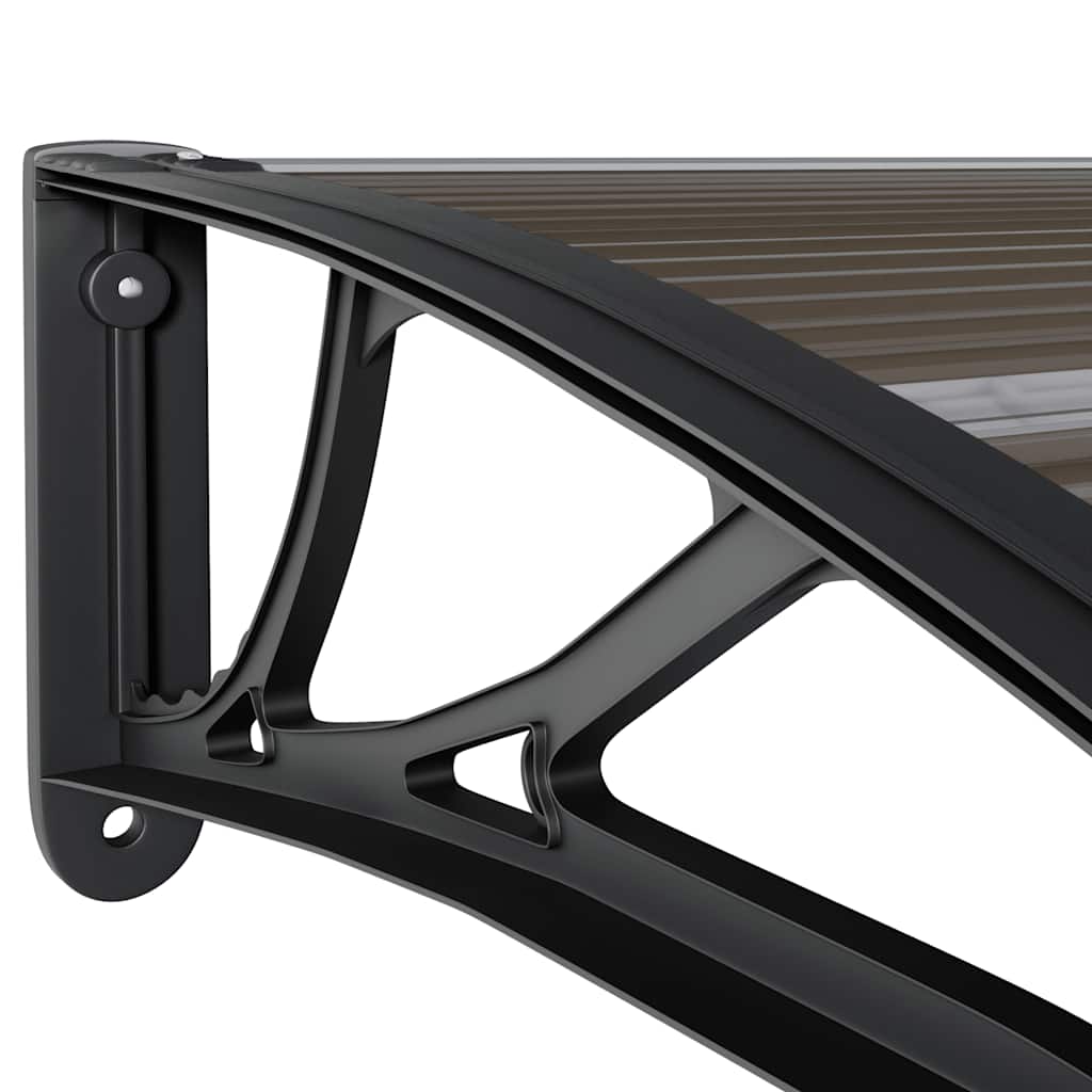 Marquesina de puerta PC negro 120x75 cm
