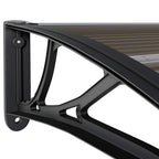 Marquesina de puerta PC negro 120x75 cm
