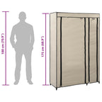 Armario plegable de tela color crema 110x45x175 cm