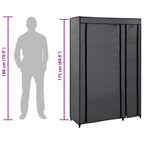 Armario plegable de tela gris 110x45x175 cm