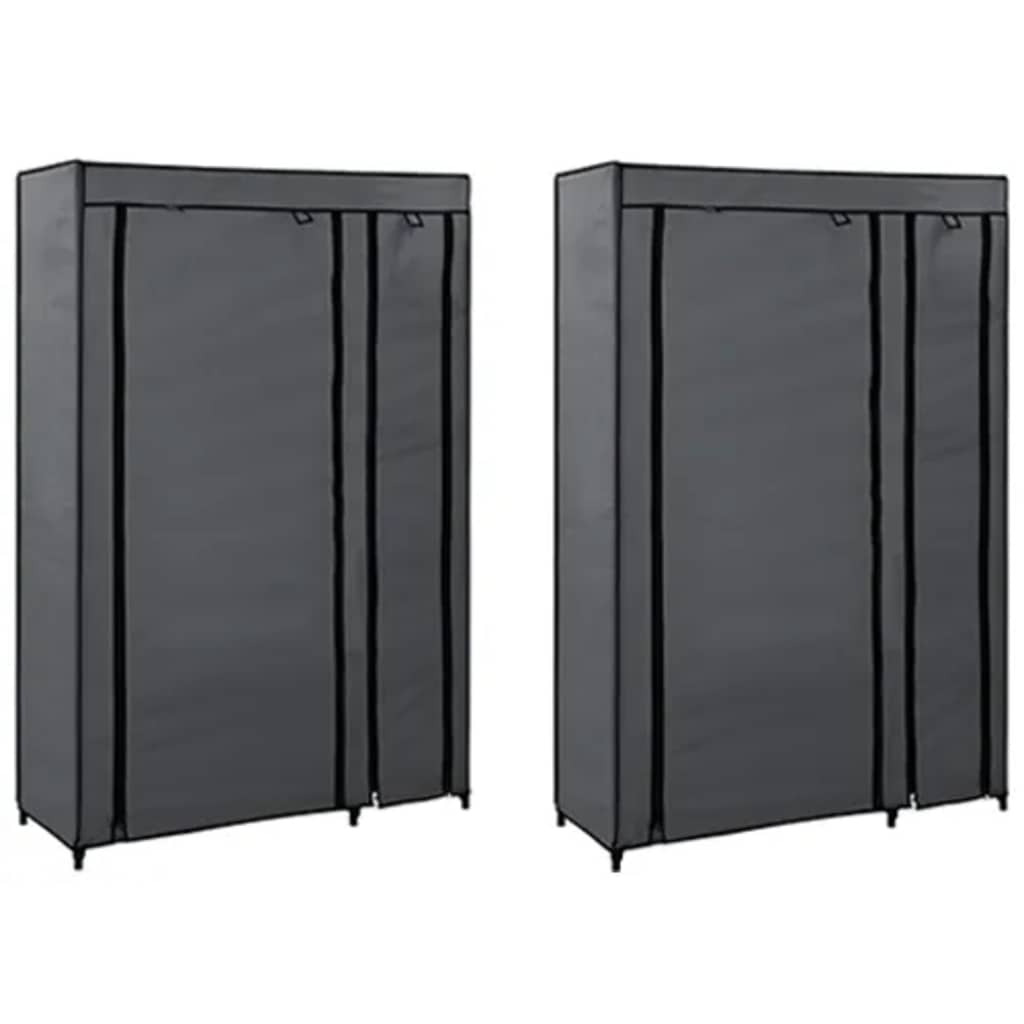 Armario plegable de tela gris 110x45x175 cm