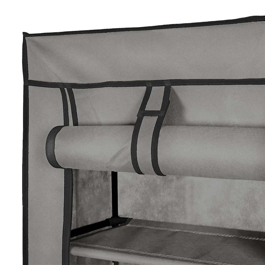 Zapatero de tela con funda gris 57x29x162 cm