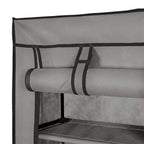 Zapatero de tela con funda gris 57x29x162 cm
