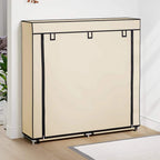 Zapatero con funda de tela blanco 79x40x80 cm