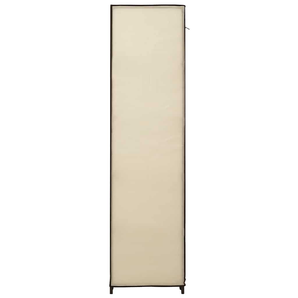 Armario con compartimentos y varillas tela crema 150x45x176 cm