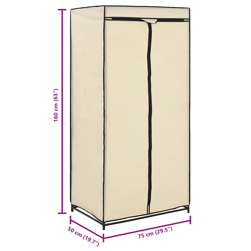 Armario color crema 75x50x160 cm