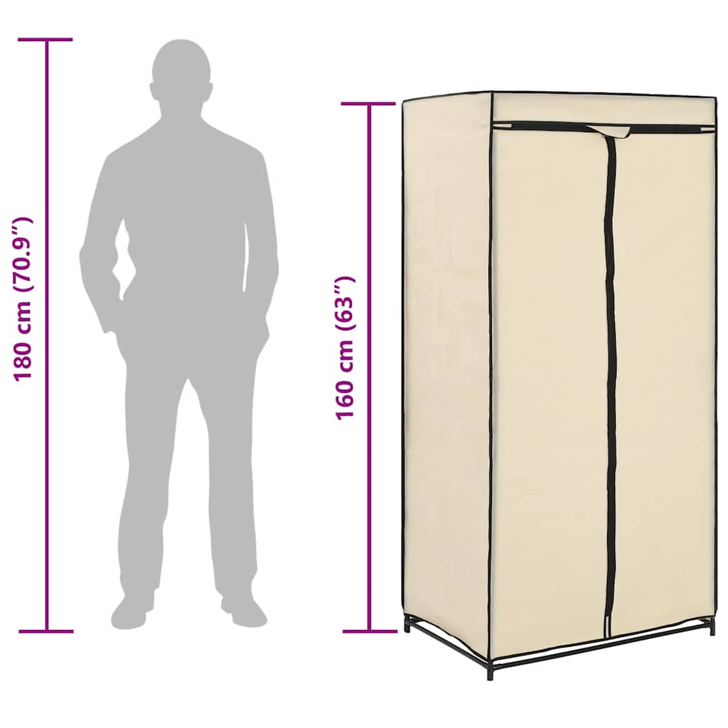 Armario color crema 75x50x160 cm