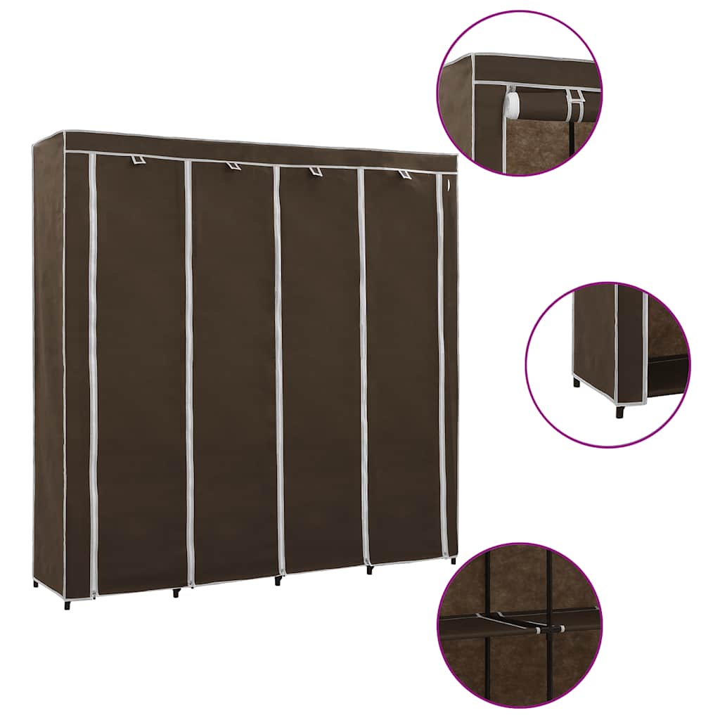 Armario con 4 compartimentos color crema 175x45x170 cm