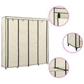 Armario con 4 compartimentos color crema 175x45x170 cm