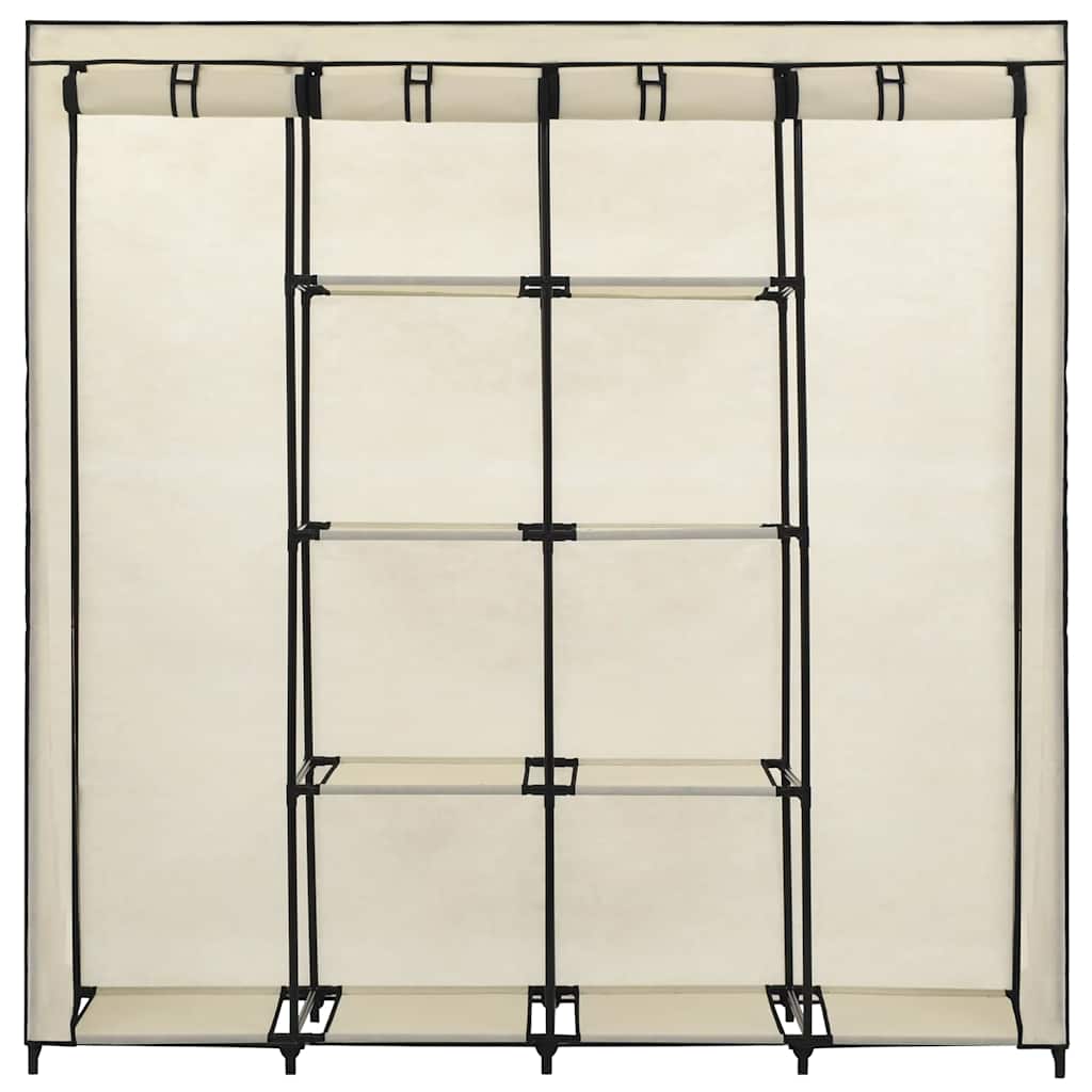 Armario con 4 compartimentos color crema 175x45x170 cm