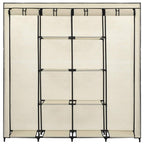 Armario con 4 compartimentos color crema 175x45x170 cm