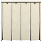 Armario con 4 compartimentos color crema 175x45x170 cm