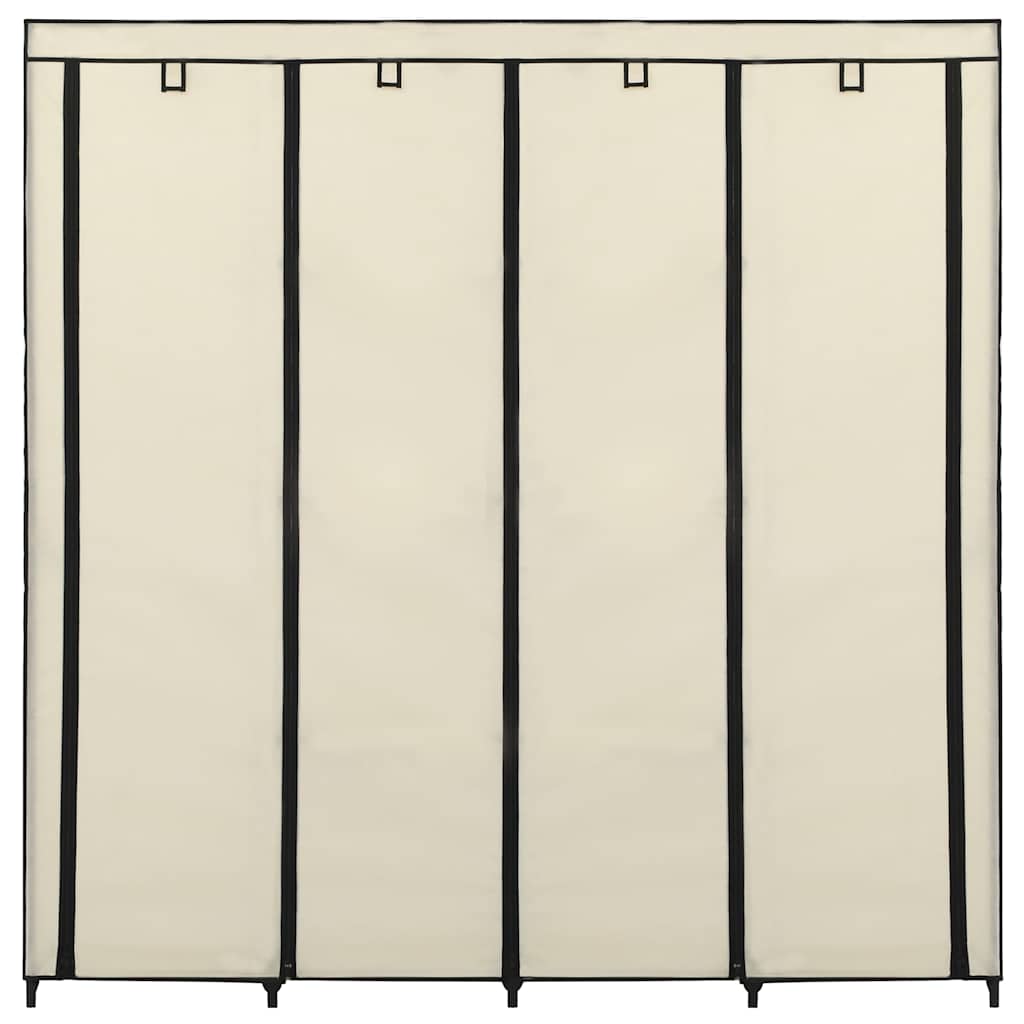 Armario con 4 compartimentos color crema 175x45x170 cm