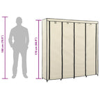 Armario con 4 compartimentos color crema 175x45x170 cm