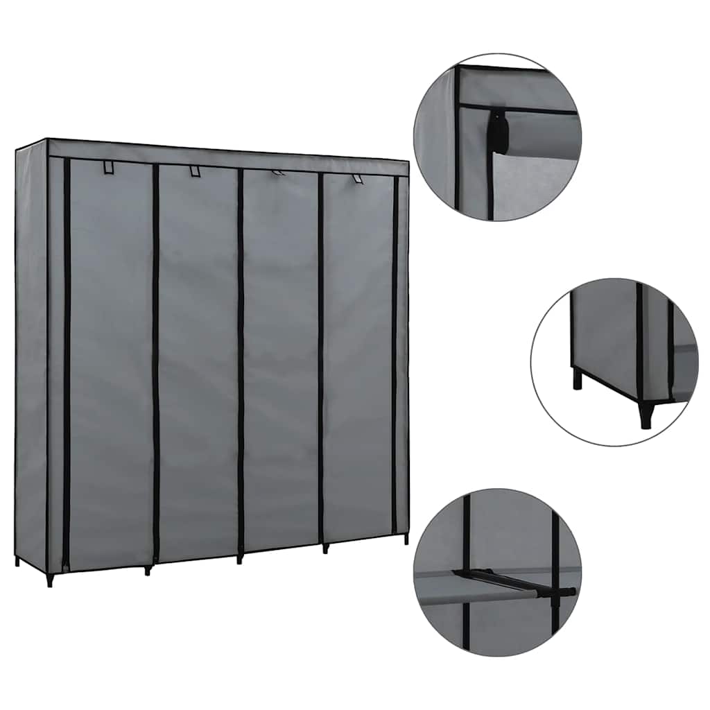 Armario con 4 compartimentos color crema 175x45x170 cm