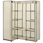 Armario de esquina color crema 130x87x169 cm