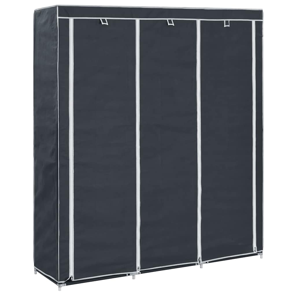 Armario con compartimentos y varillas tela crema 150x45x175 cm