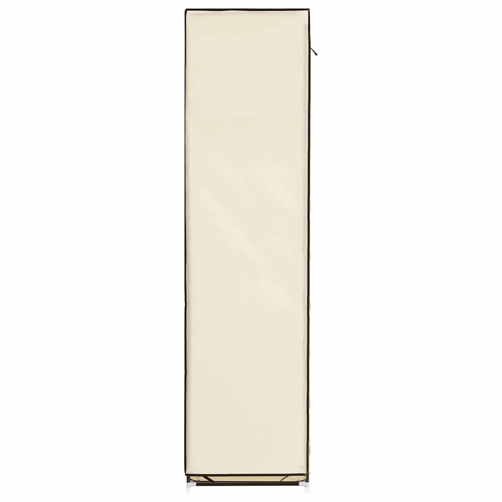 Armario con compartimentos y varillas tela crema 150x45x175 cm
