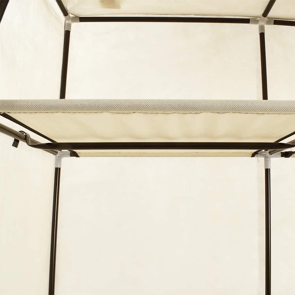 Armario con compartimentos y varillas tela crema 150x45x175 cm