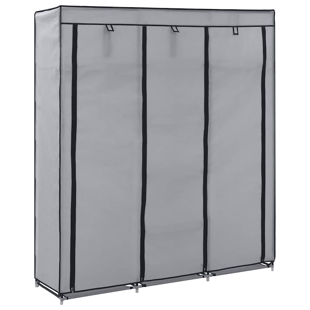 Armario con compartimentos y varillas tela crema 150x45x175 cm