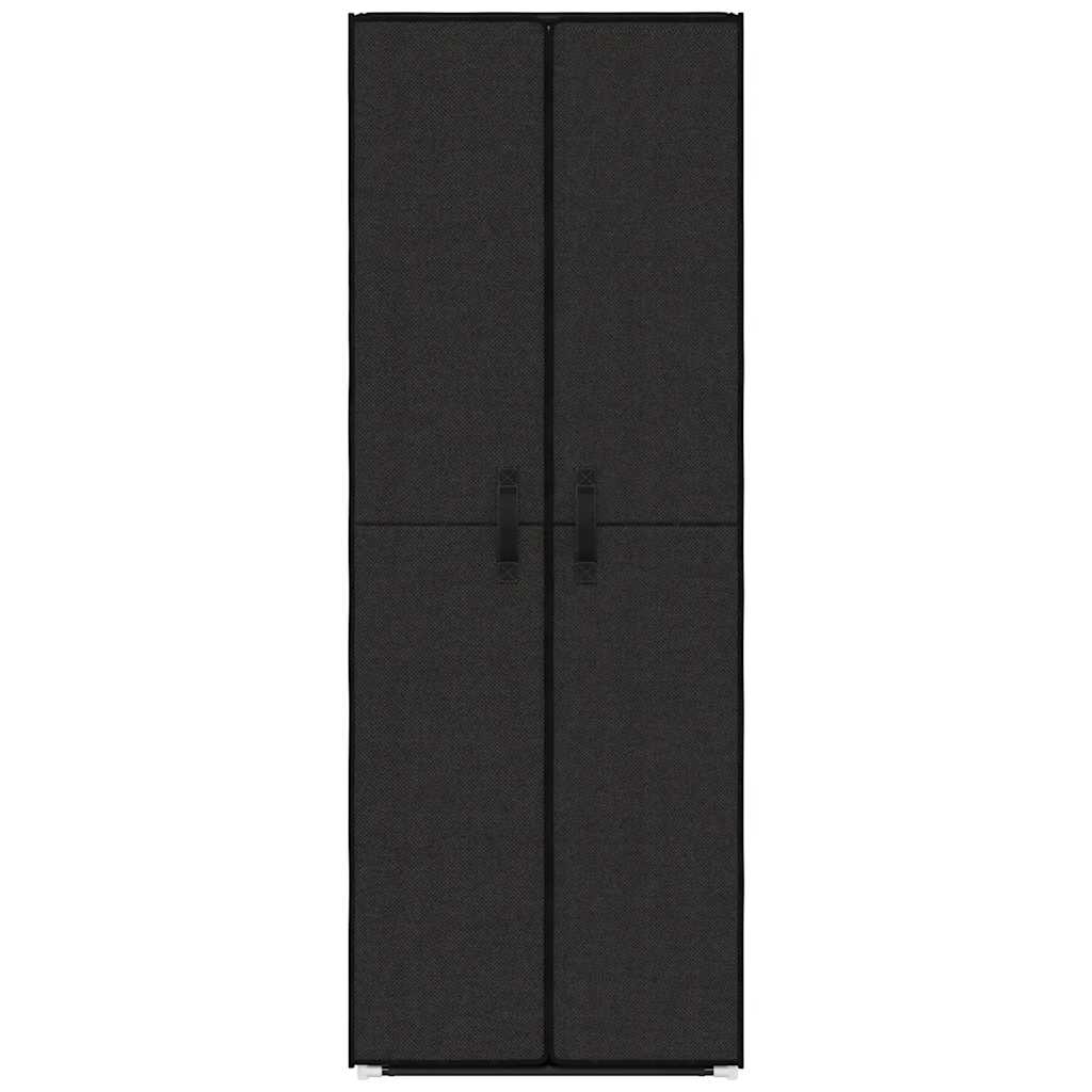 Zapatero de tela con funda negro 60x30x166 cm