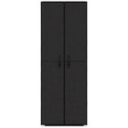 Zapatero de tela con funda negro 60x30x166 cm