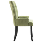Silla de comedor con reposabrazos terciopelo verde claro