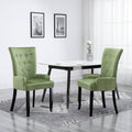 Silla de comedor con reposabrazos terciopelo verde claro