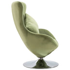 Sillón giratorio con forma de huevo con cojín de terciopelo verde claro
