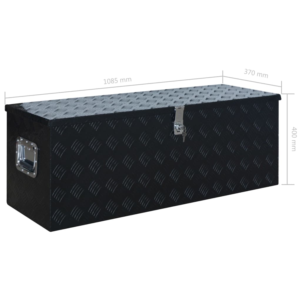 Caja de aluminio 1085x370x400 mm negra