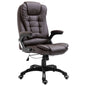 Silla de oficina de cuero sintético color crema