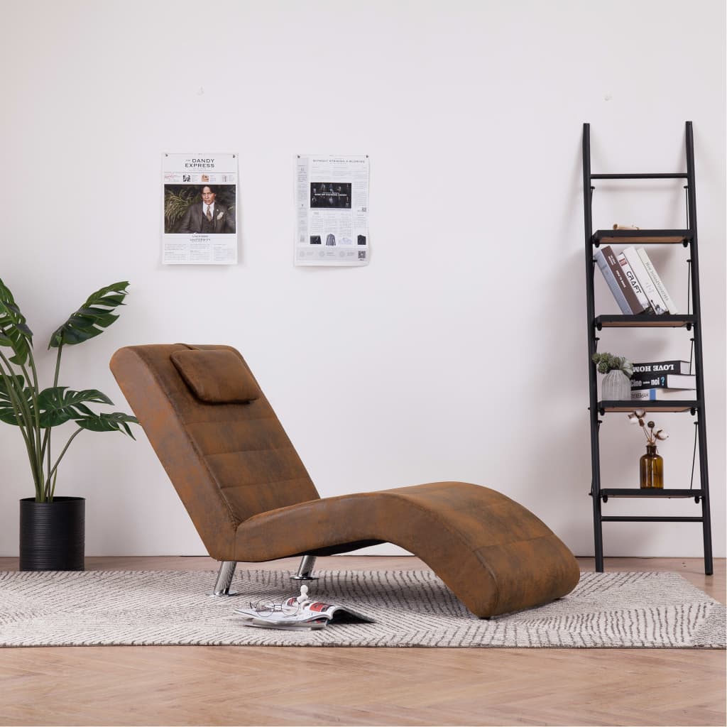 Sofa with grey artificial suede pillow