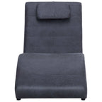 Diván con almohada de piel de ante artificial gris