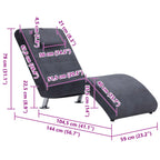 Diván con almohada de piel de ante artificial gris