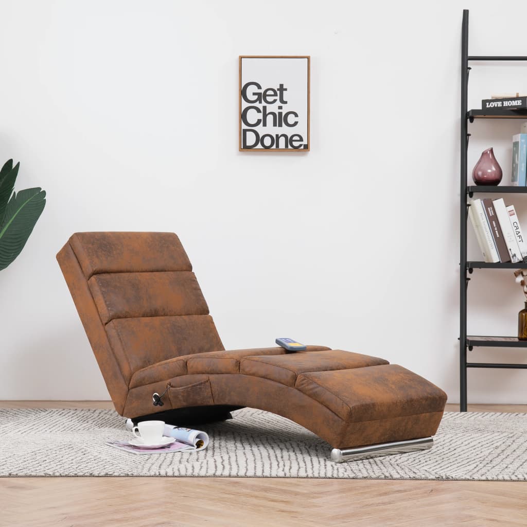 Grey faux suede massage couch