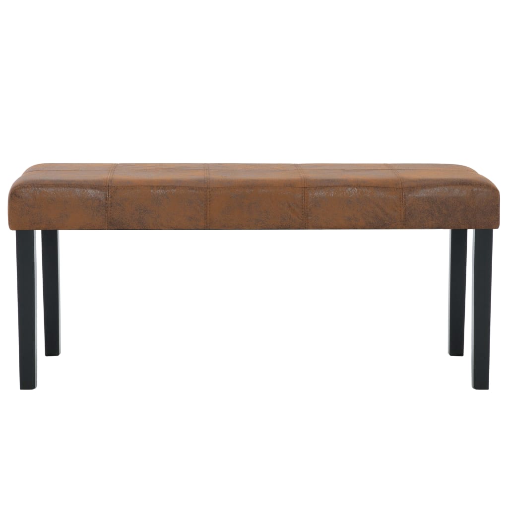 Banco de piel de ante artificial 106 cm marrón