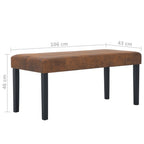 Banco de piel de ante artificial 106 cm marrón