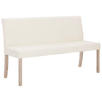 Banco de cuero sintético 139,5 cm color crema