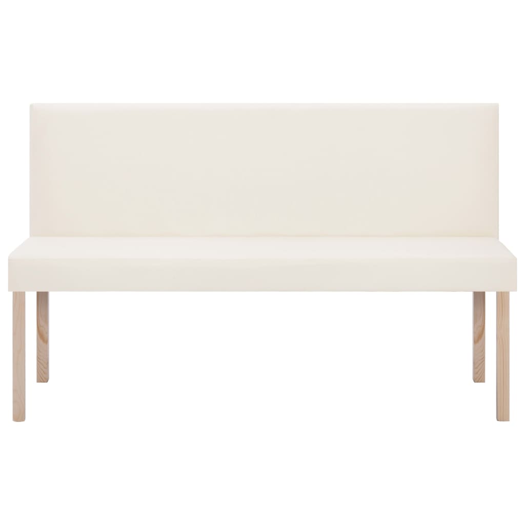Banco de cuero sintético 139,5 cm color crema