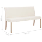 Banco de cuero sintético 139,5 cm color crema