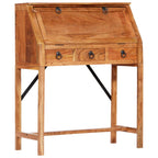 Escritorio de madera maciza de acacia 90x40x107 cm
