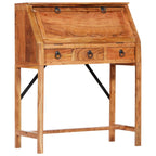 Escritorio de madera maciza de acacia 90x40x107 cm