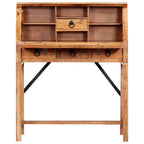 Escritorio de madera maciza de acacia 90x40x107 cm