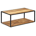 Mesa de centro de madera maciza reciclada 90x50x40 cm